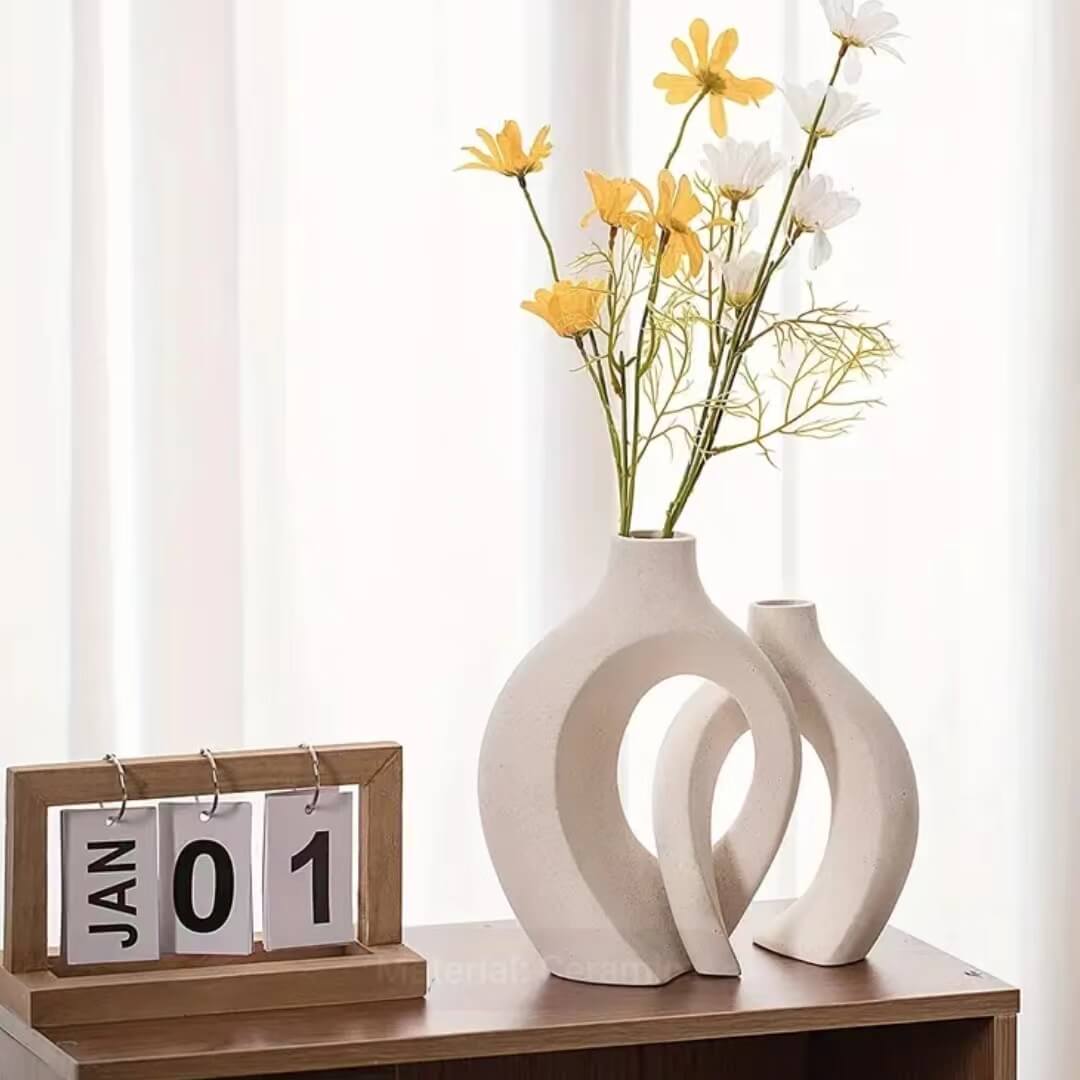 White Ceramic Vase for Modern 2024 Home Decor,