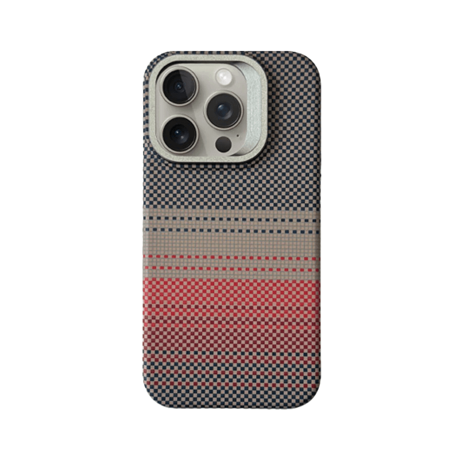 iPhone Carbon Fiber Pattern Case With Metal Camera Stand