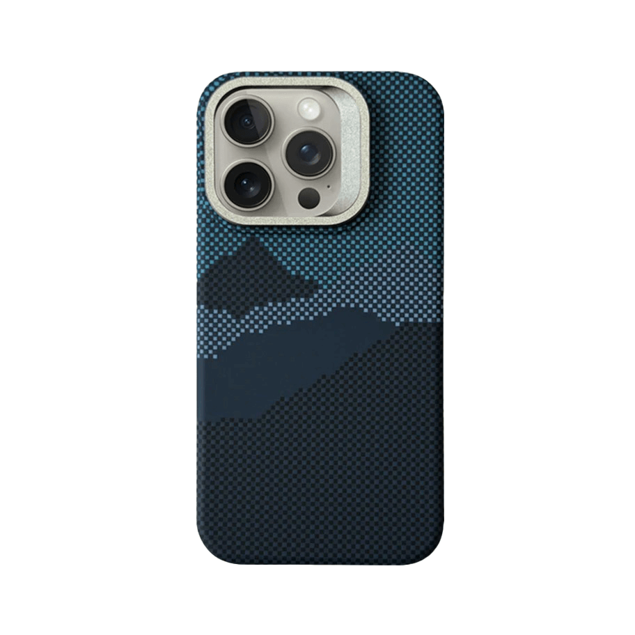 iPhone Carbon Fiber Pattern Case With Metal Camera Stand