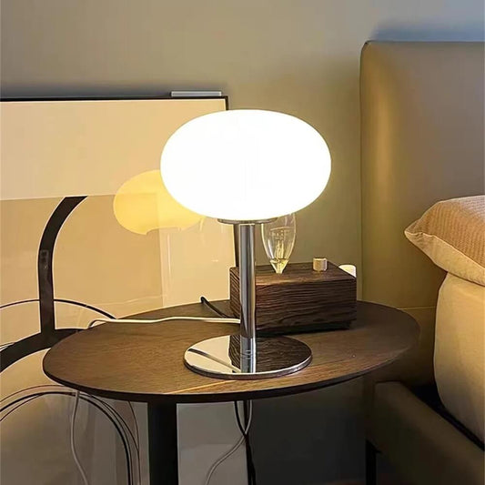 Lollipop Table Lamp  Medieval Cream Glass Design For Living Room, Bedroom & Study