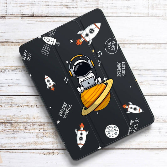 Astronaut Case For iPad Air M2 And iPad Pro M4 Soft Silicone Cover With Apple Pencil Holder