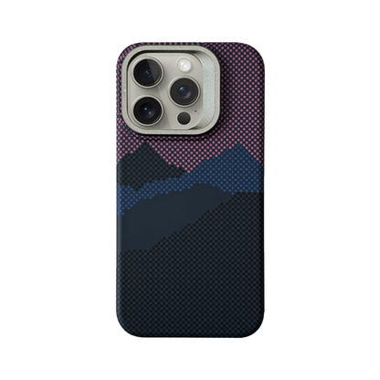 iPhone Carbon Fiber Pattern Case With Metal Camera Stand