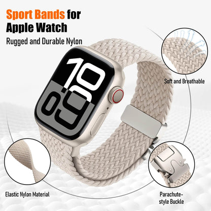 Braided Elastic Woven Band For Apple Watch Series And Ultra 