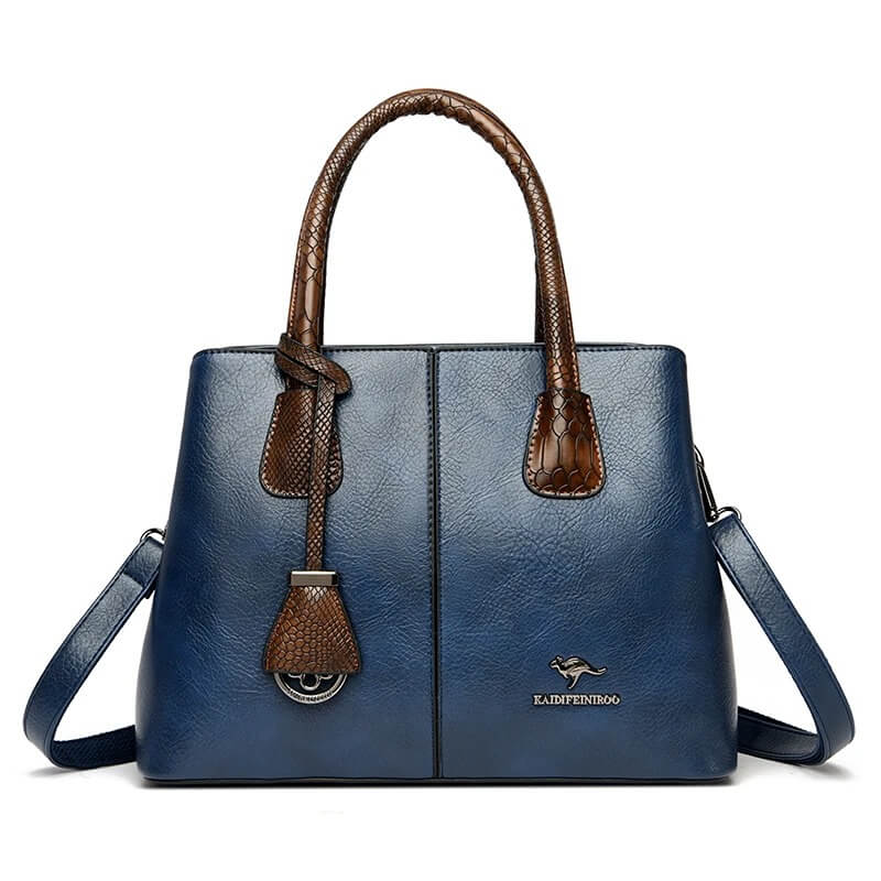 Classic Soft Leather Structured Tote Handbag for Women