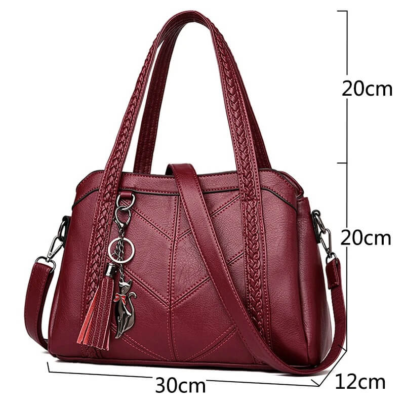 Stylish Leather Shoulder and Crossbody Handbag for Casual Use