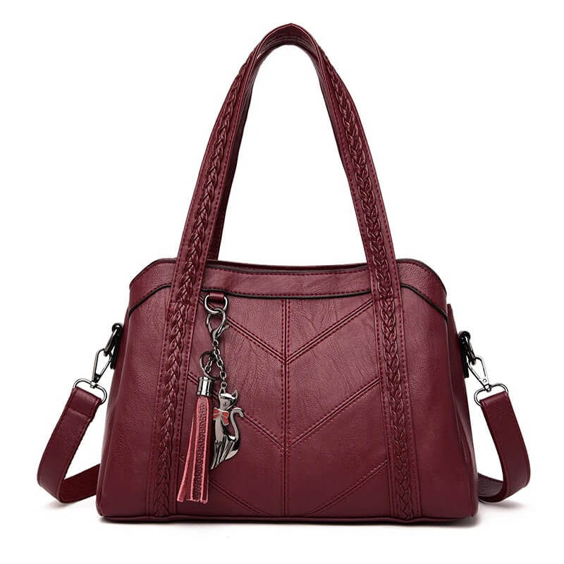 Stylish Leather Shoulder and Crossbody Handbag for Casual Use