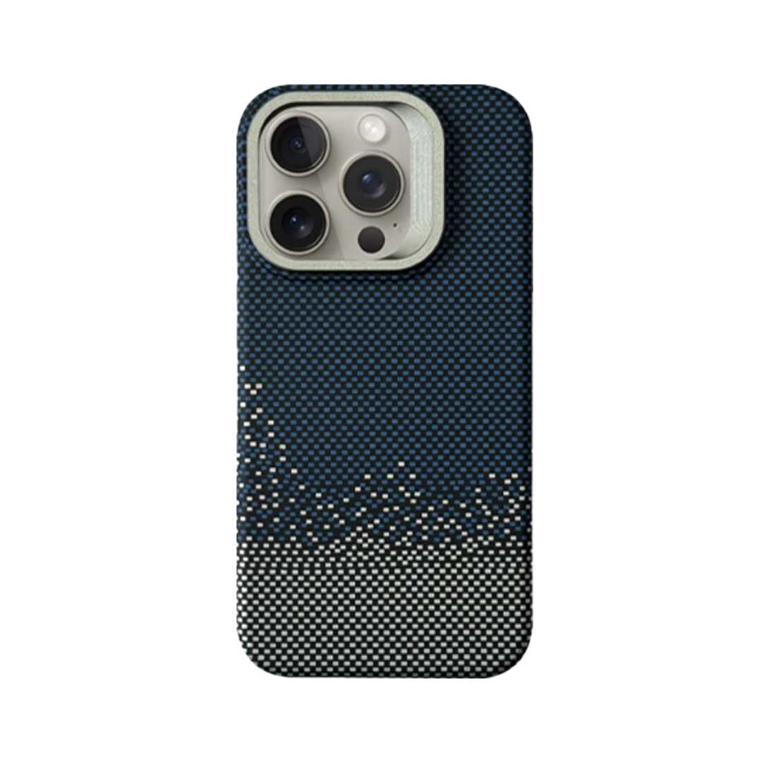 iPhone Carbon Fiber Pattern Case With Metal Camera Stand