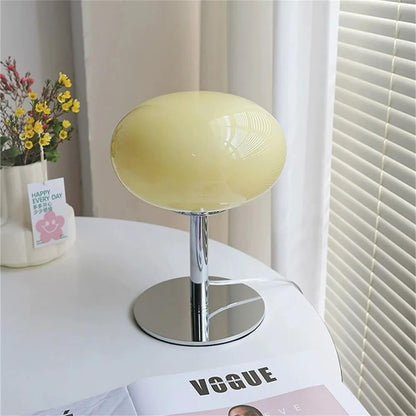 Lollipop Table Lamp  Medieval Cream Glass Design For Living Room, Bedroom & Study