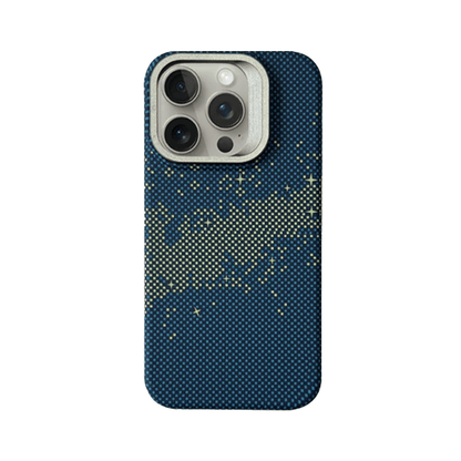 iPhone Carbon Fiber Pattern Case With Metal Camera Stand