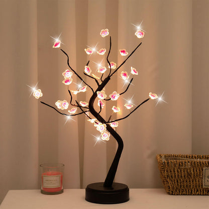 Table Tree Night Light USB Powered Cherry Blossom LED Bonsai