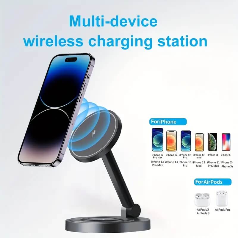 3 In 1 Foldable Wireless Charger Stand Pad For iPhone And Apple Watch Airpods