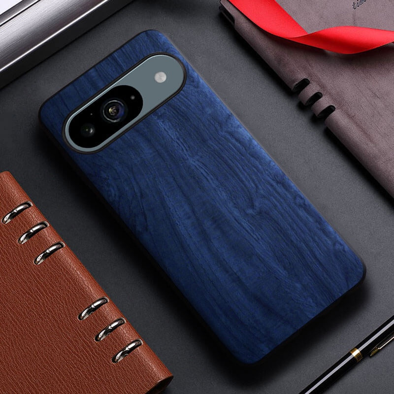 Google Pixel 9 Pro Bamboo Wood Pattern Leather Case