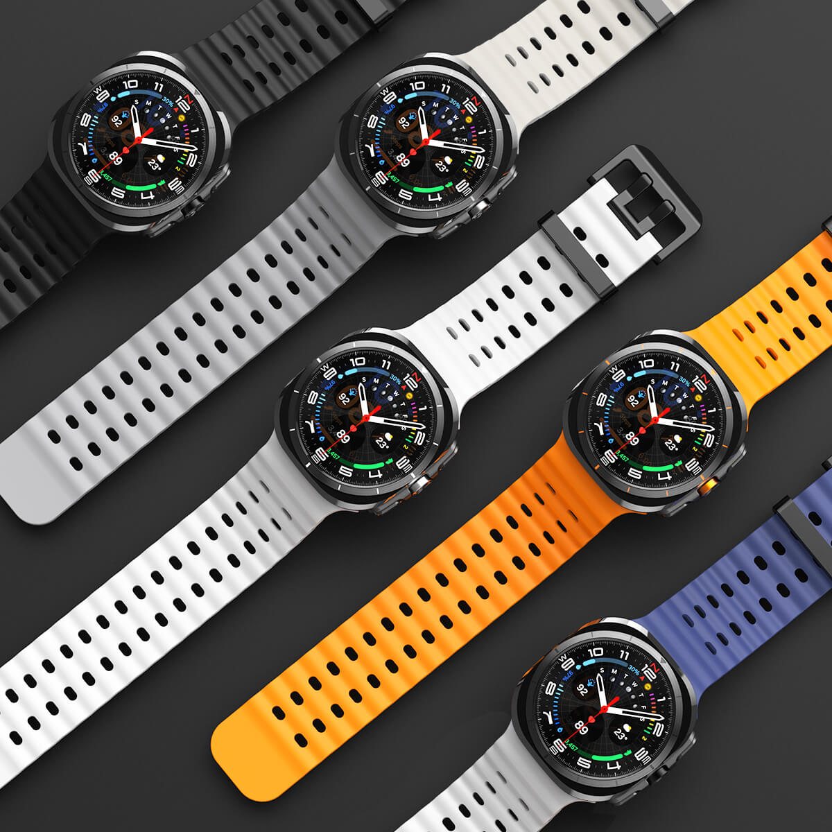 Two-Tone Marine Silicone Strap For Samsung Galaxy Watch Ultra