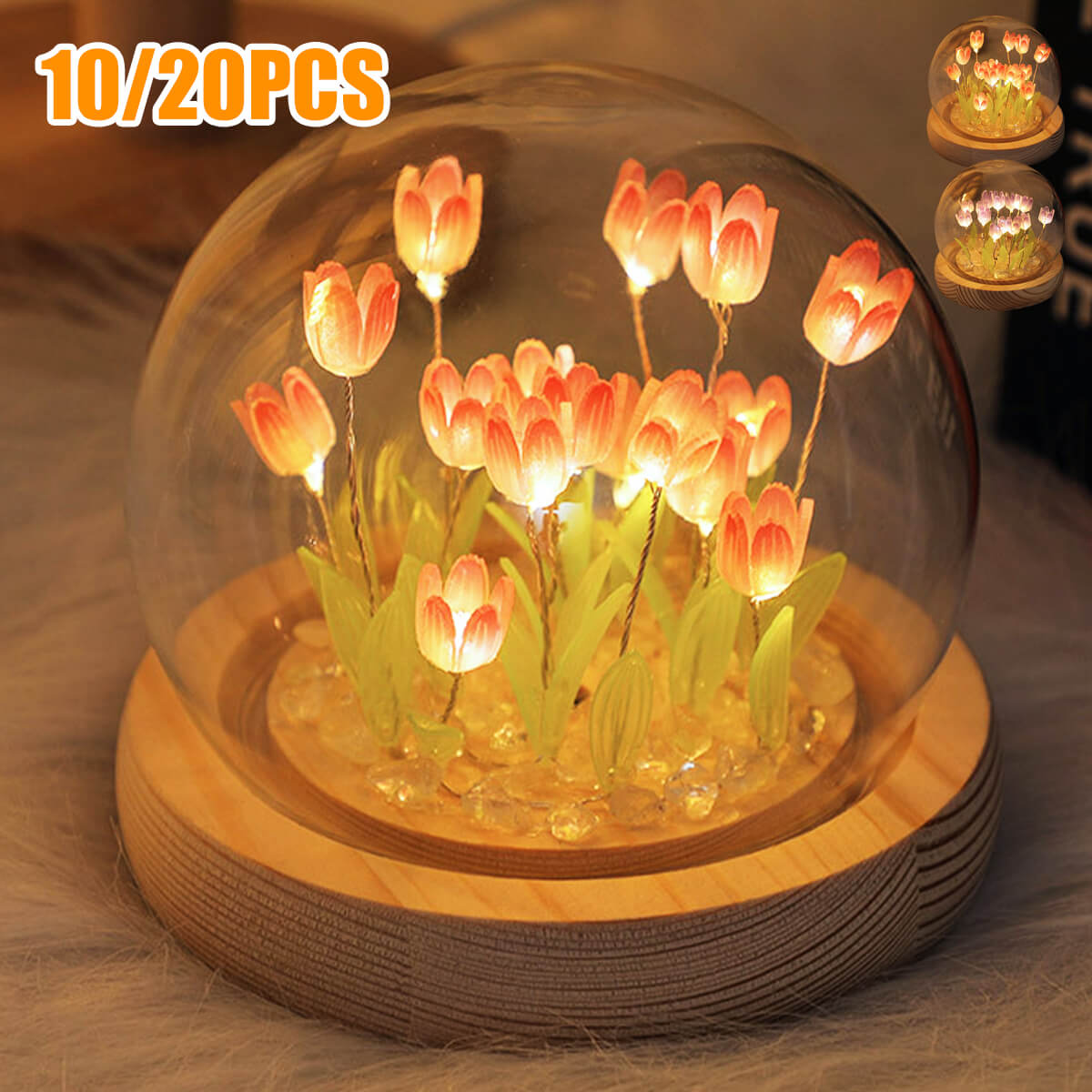 Tulip Night Light Handmade Tulip LED Table Lamp 