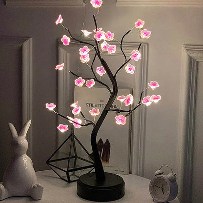 Table Tree Night Light USB Powered Cherry Blossom LED Bonsai